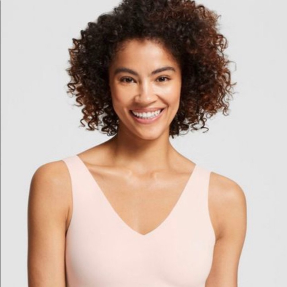 True & Co. V Neck BRA. Large. Cream